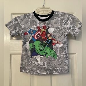 Marvel Heroes Comic Burst T-Shirt - Black, Gray, Green